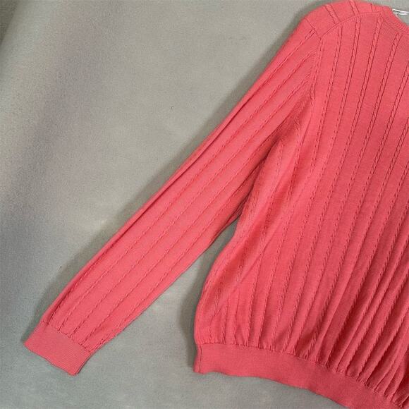 Brooks Brothers Cardigan Sweater Women Sz XL Cable Knit Casual Preppy Academicia - Picture 10 of 14